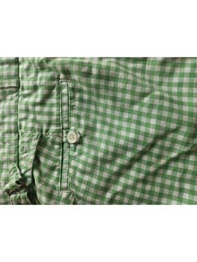 Polo Ralph Lauren Shorts 38 Green Gingham Check Cotton Preppy Vintage Golf
